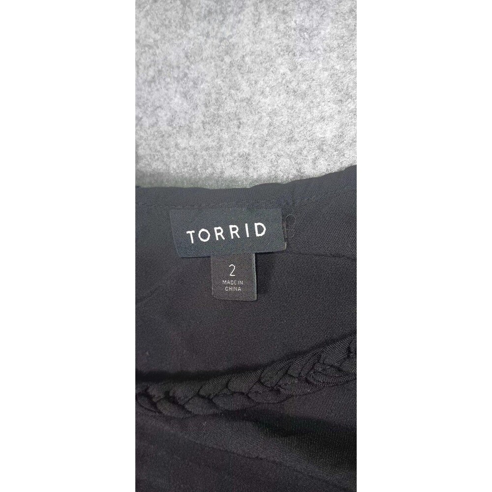 Torrid Challis Braided Strap Swing Cami 2 Black Whimsigoth Grunge Boho Festival - Picture 2 of 10